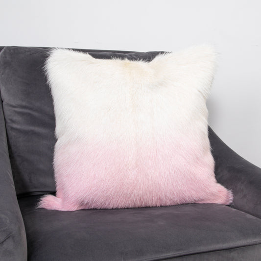 Ivory / Pink Goatskin Cushion 45 x 45cm - CasaFenix