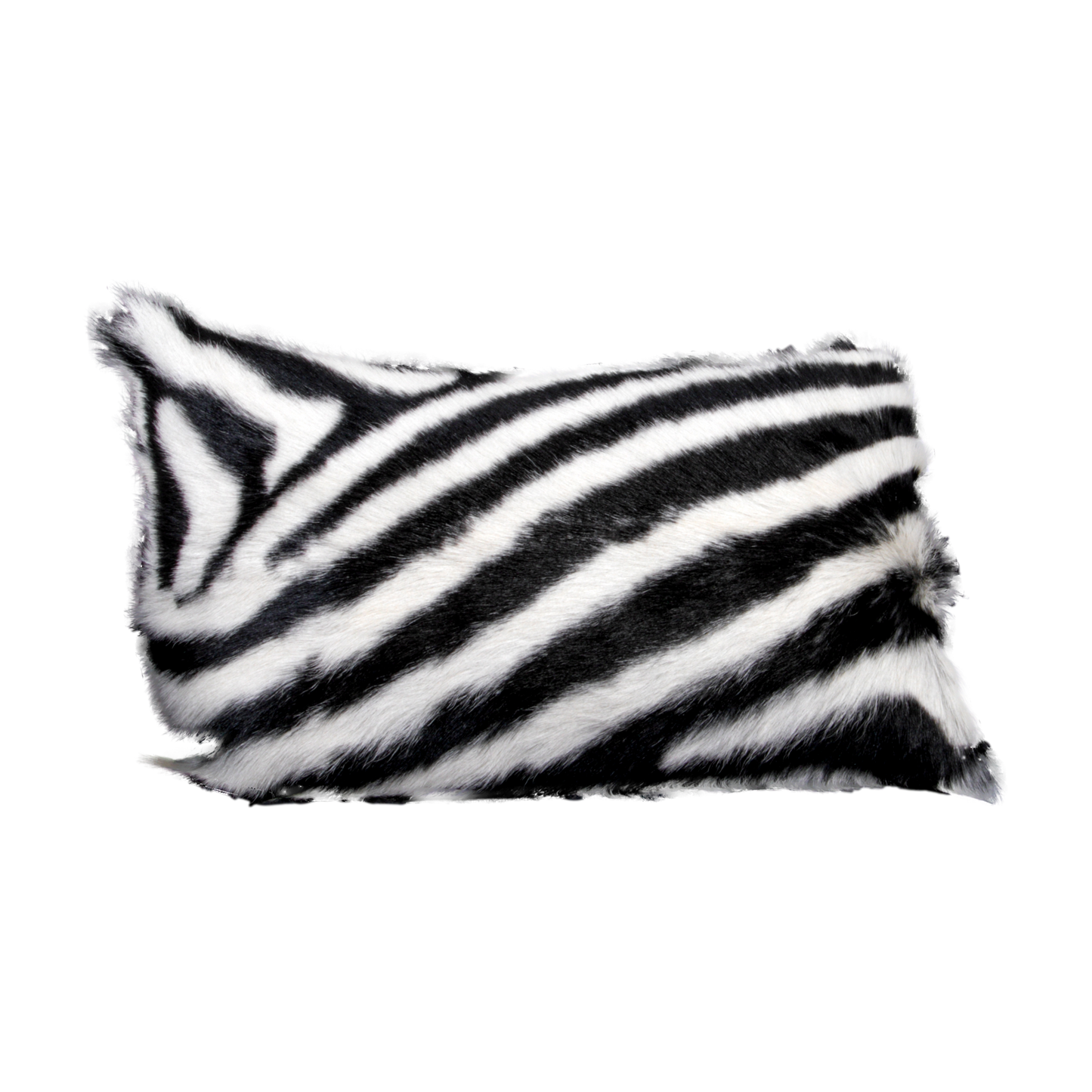 Zebra Goatskin Print Cushion 50x30cm - CasaFenix