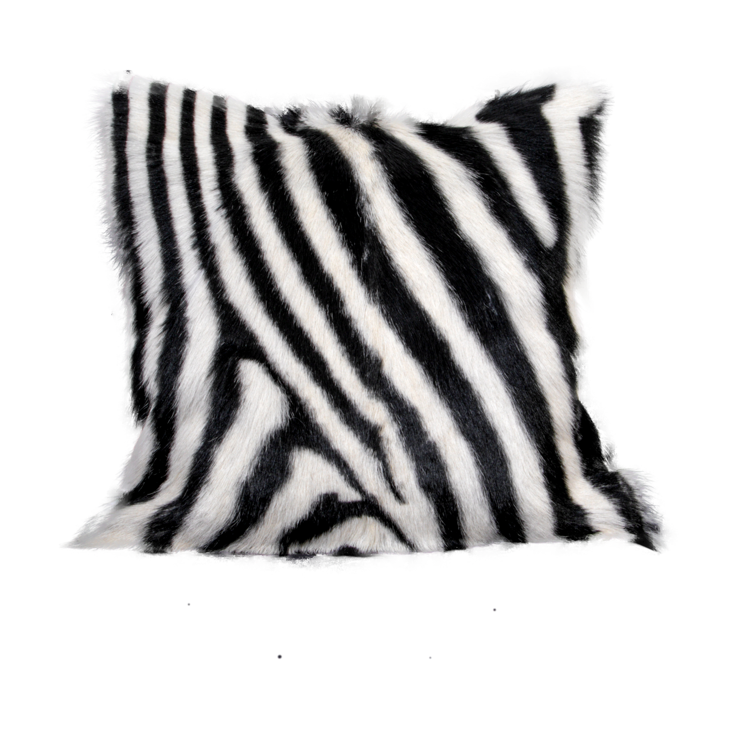 Zebra Goatskin Print Cushion 45x45cm - CasaFenix