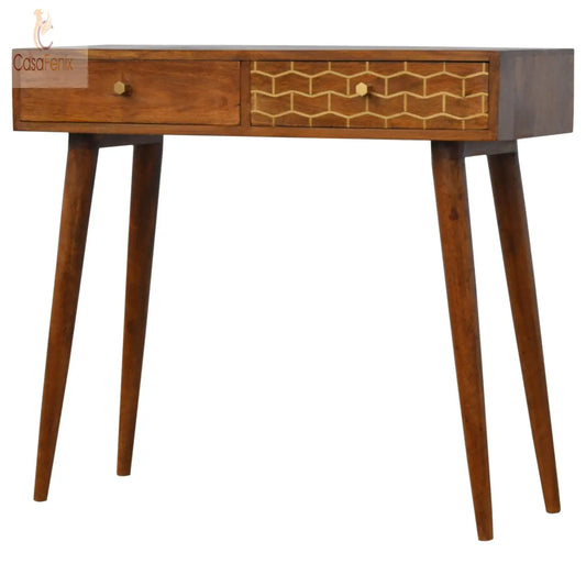 Gold Art Pattern Console Table - CasaFenix