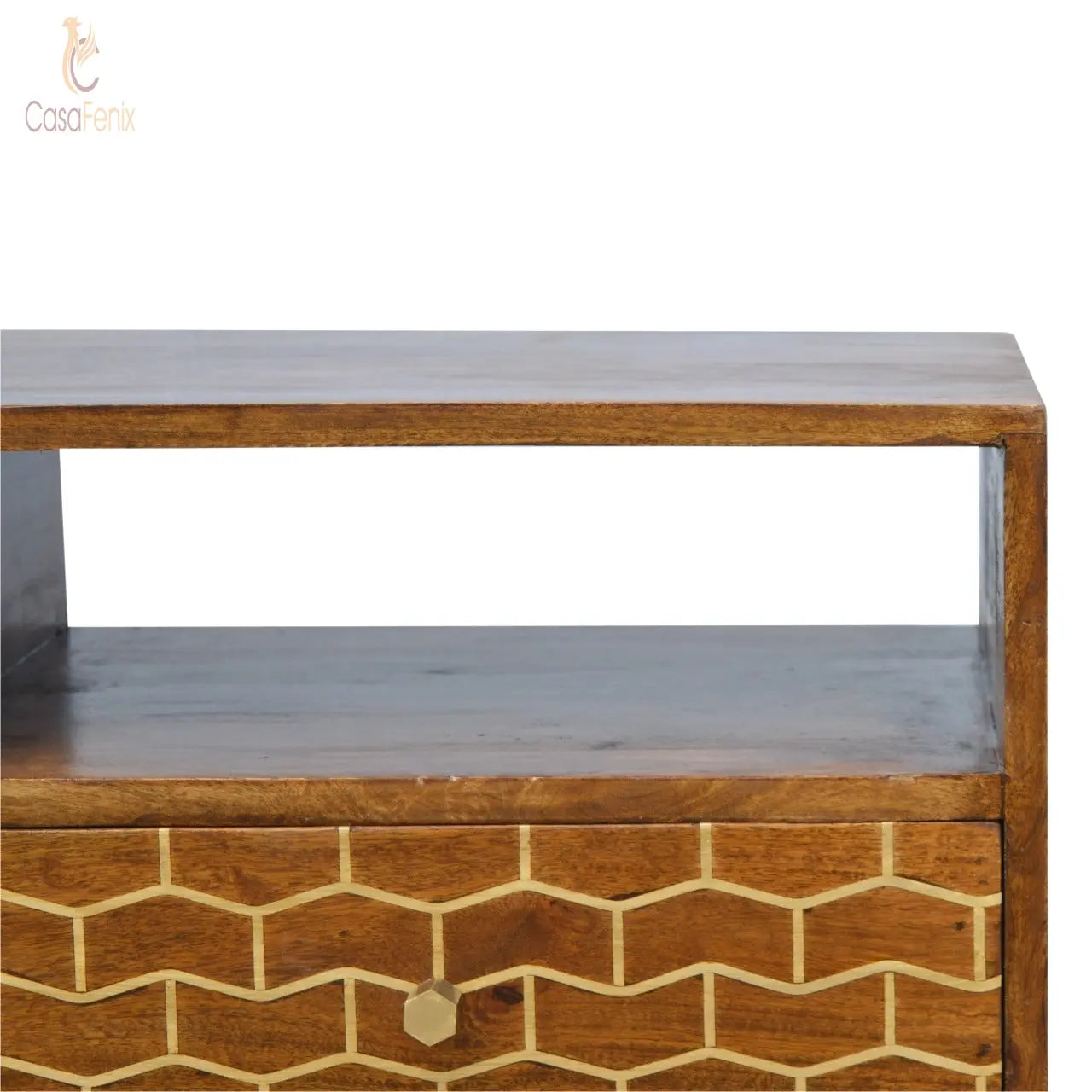 Gold Art Pattern Drawer Media Unit 2 Drawer TV Stand - CasaFenix