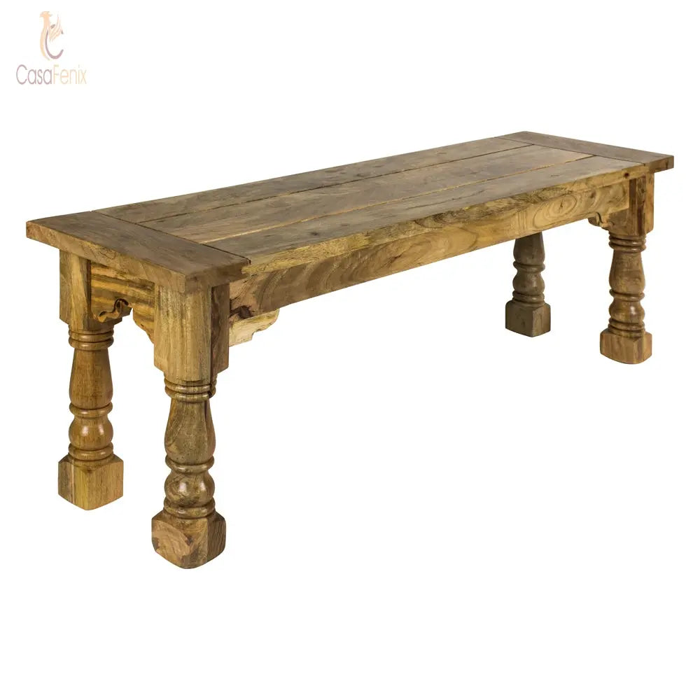 Granary Royale 134cm Long Bench 100% solid mango wood - CasaFenix