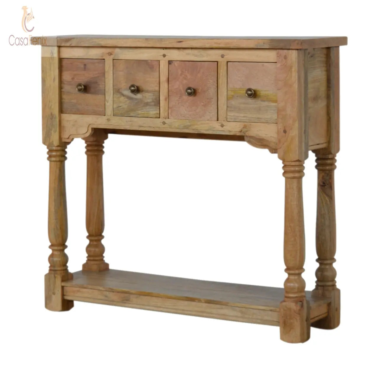 Granary Royale 4 Drawer Console Table 100% solid mango wood - CasaFenix