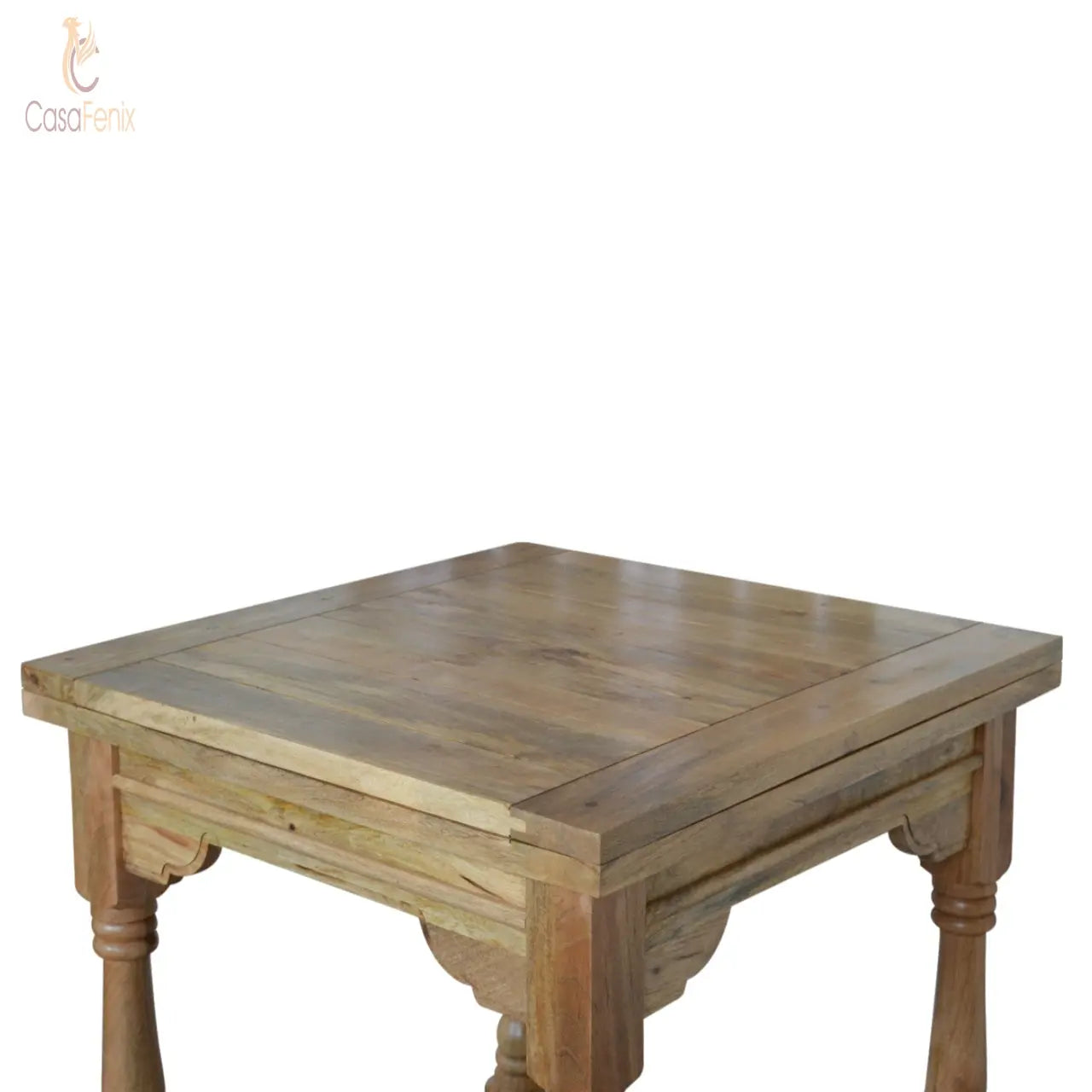 Granary Royale Turned Leg Butterfly Dining Table 100% solid Mango wood, hand-distressed oak-ish finish - CasaFenix