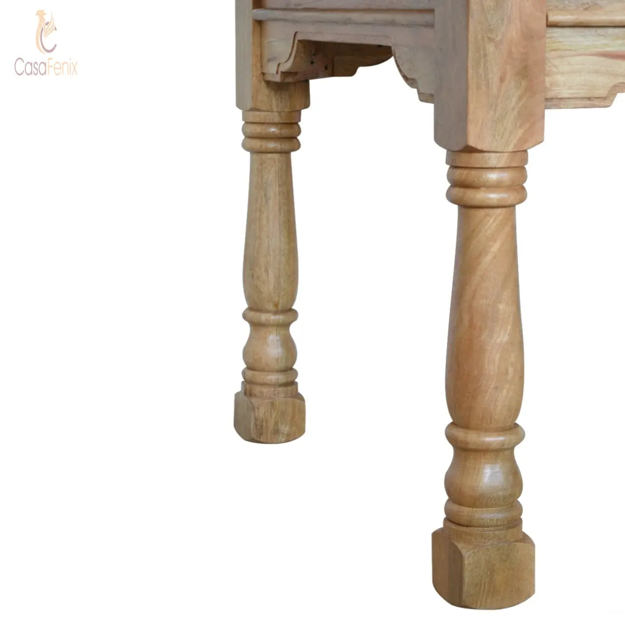 Granary Royale Turned Leg Butterfly Dining Table 100% solid Mango wood, hand-distressed oak-ish finish - CasaFenix