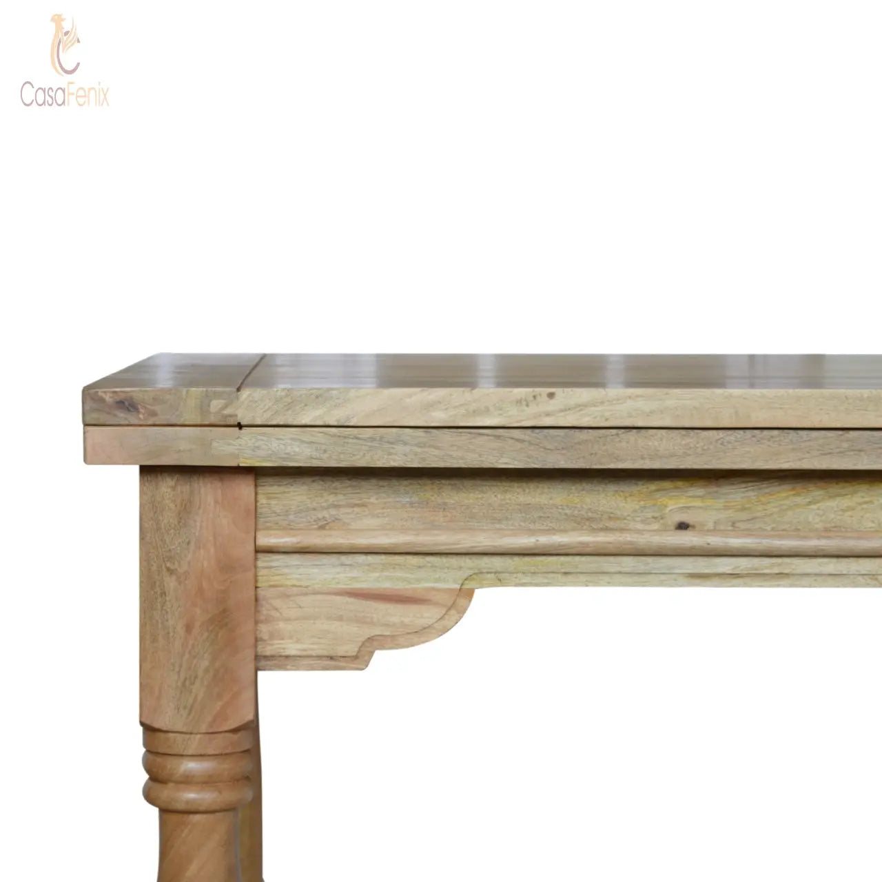 Granary Royale Turned Leg Butterfly Dining Table 100% solid Mango wood, hand-distressed oak-ish finish - CasaFenix