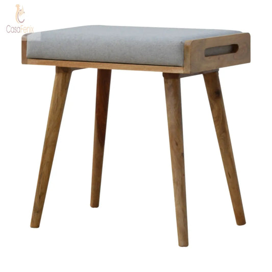 Grey Tweed Tray Style Footstool - CasaFenix