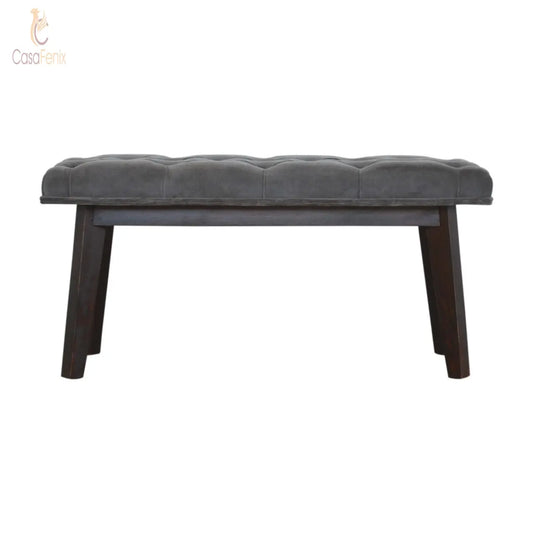 Grey Velvet Upholstered Hallway Bench - CasaFenix