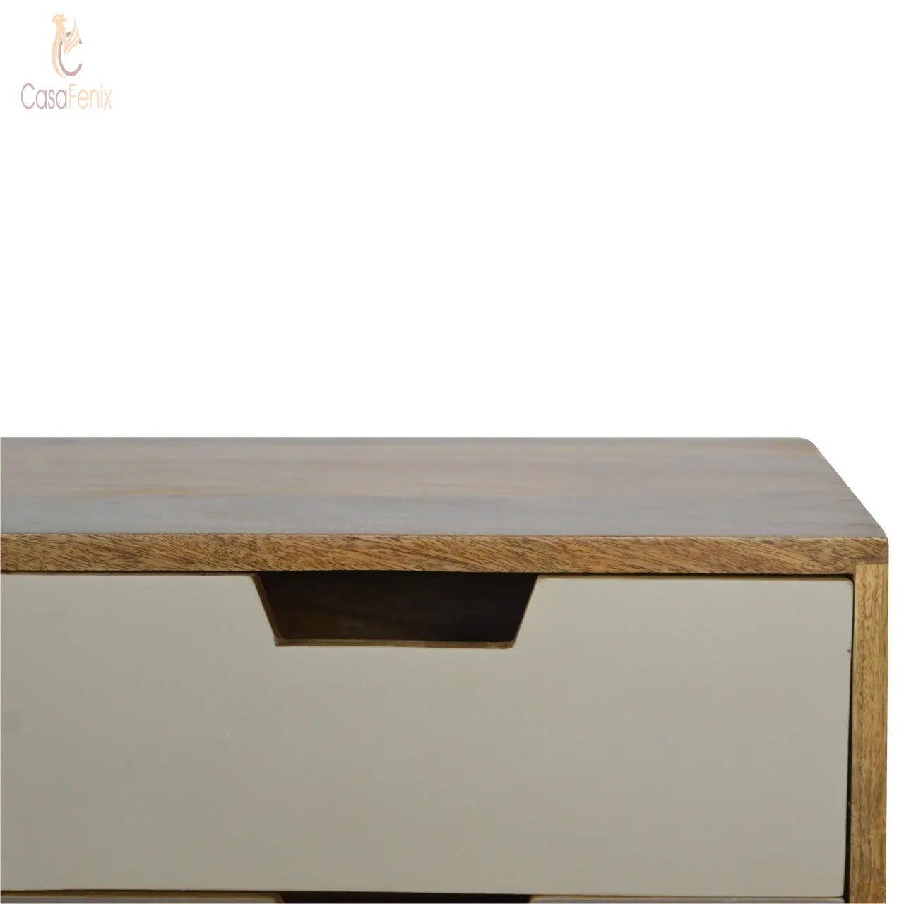 Grey and White Gradient Console Table with 4 Drawers - CasaFenix