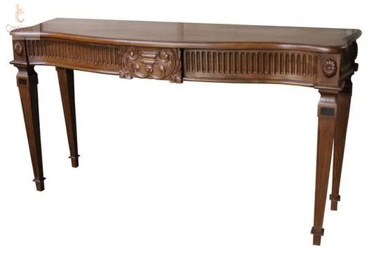 Solid Mahogany Rectangular Side / Hall Console Table. Adam Style - CasaFenix