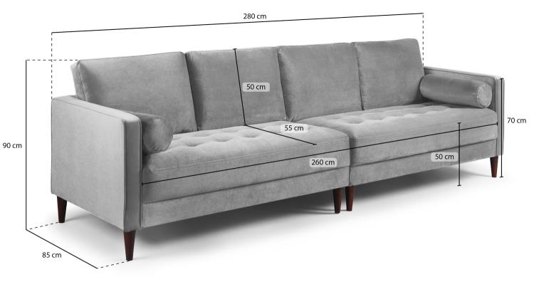 Harper Fabric Sofa In Grey. 2 or 3 Seat Settee + Corner Sofa (Copy) Sofa CasaFenix