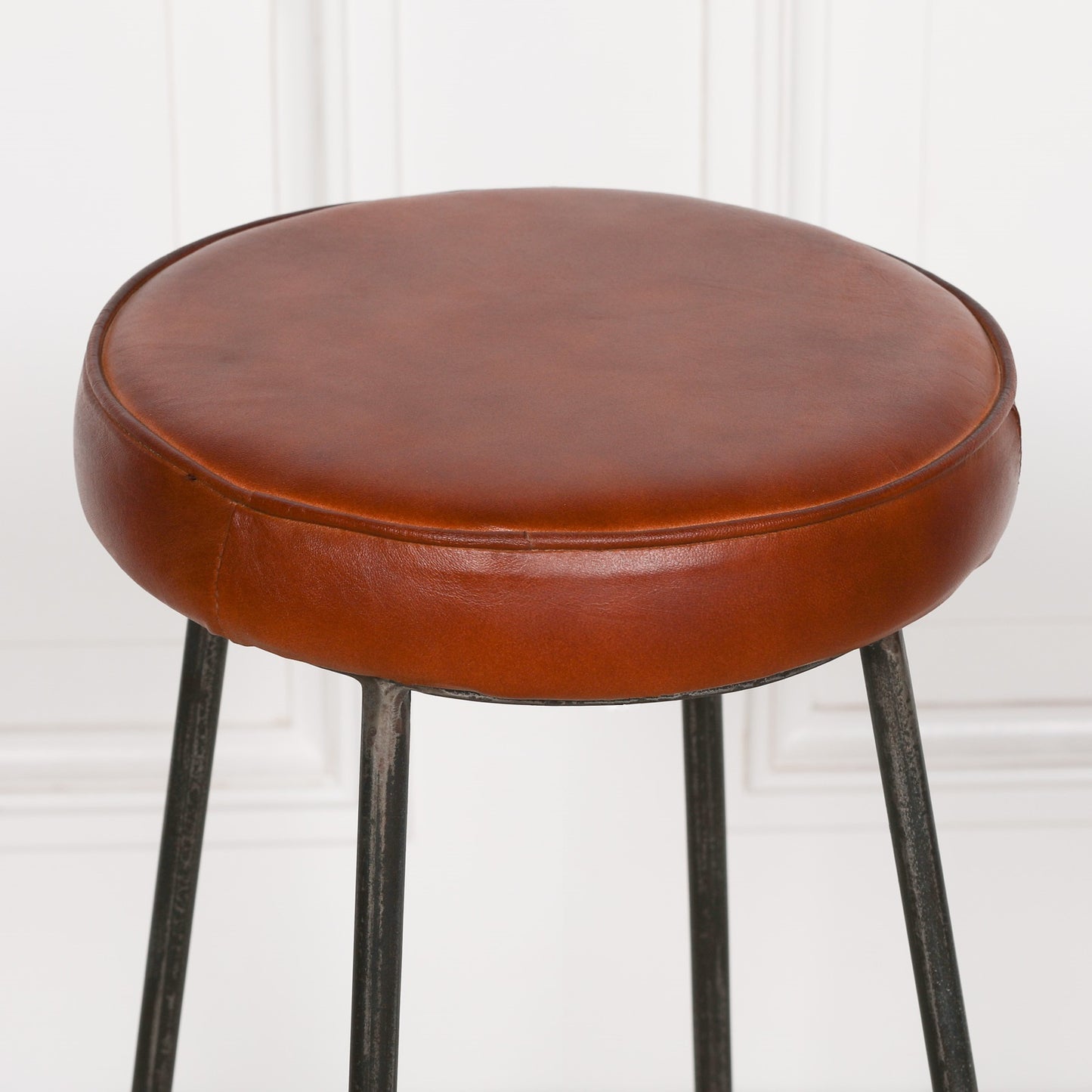 Leather Industrial Bar Stool CasaFenix