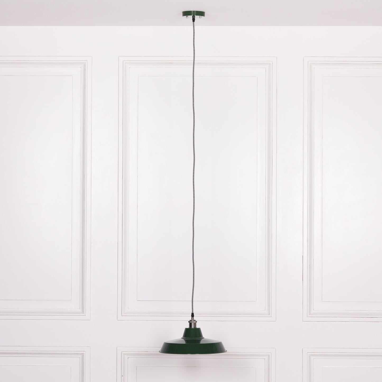 Factory Style British Green Enamel Painted 36cm Pendant Light CasaFenix