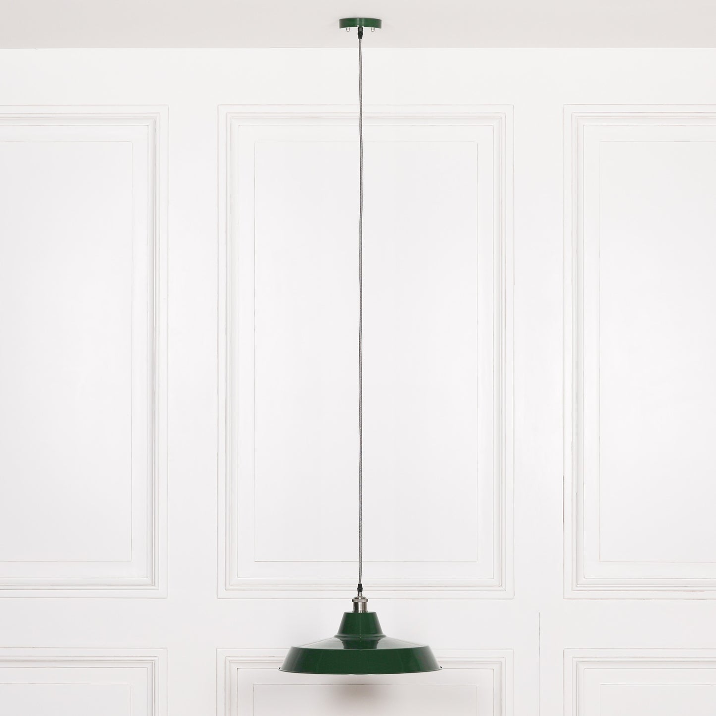 Factory Style British Green Enamel Painted 46cm Pendant Light CasaFenix