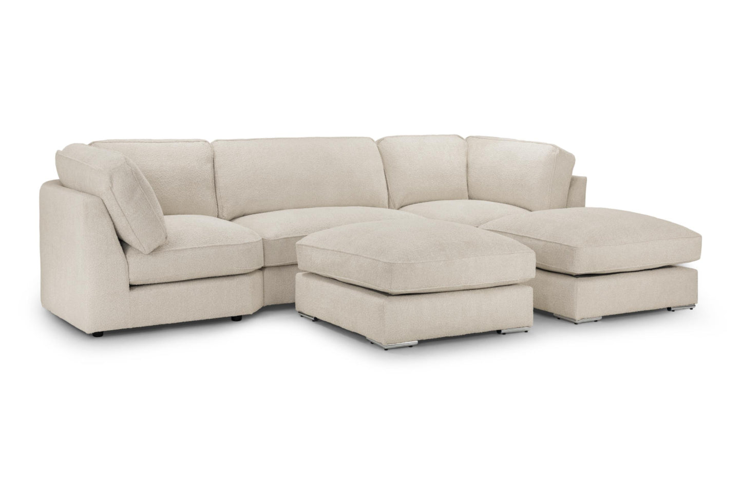 Inga Fullback Sofa Beige U Shape Corner Sofa CasaFenix