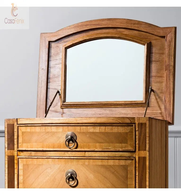 Lingerie Chest / Intimate Chest of 5 Drawers + Mirror. Hudson Walnut Bedroom Collection Underwear Storage CasaFenix