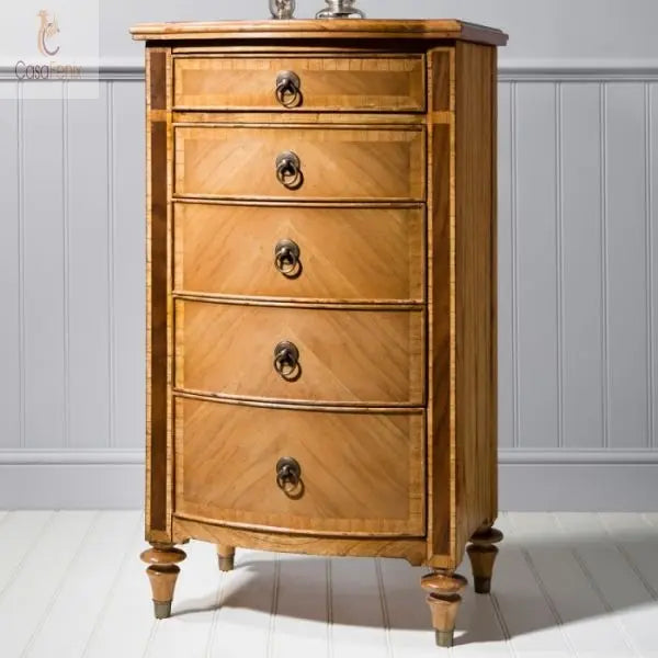 Lingerie Chest / Intimate Chest of 5 Drawers + Mirror. Hudson Walnut Bedroom Collection Underwear Storage CasaFenix