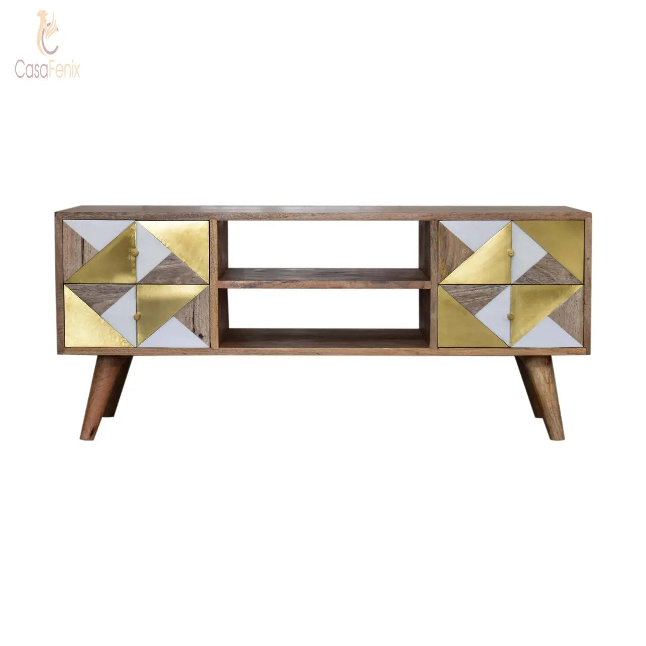 Ivy Media Unit TV Stand with Nordic Style Multi Coloured Front - CasaFenix