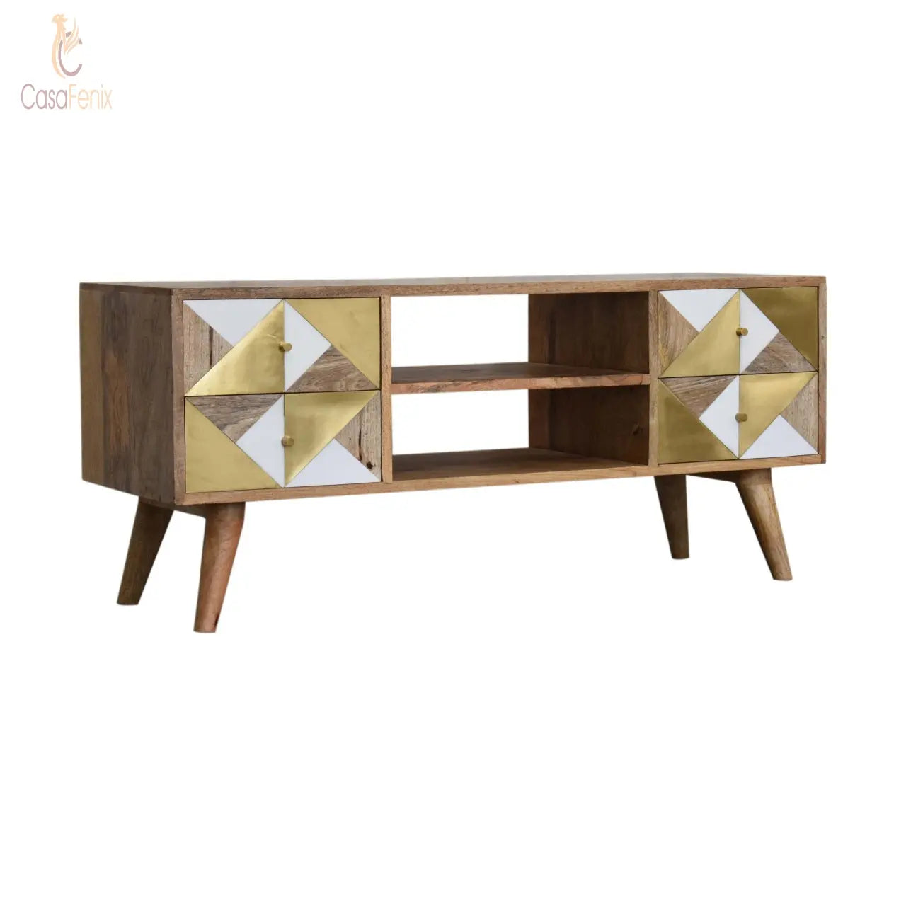 Ivy Media Unit TV Stand with Nordic Style Multi Coloured Front - CasaFenix