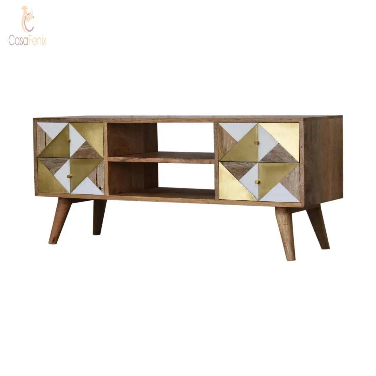 Ivy Media Unit TV Stand with Nordic Style Multi Coloured Front - CasaFenix