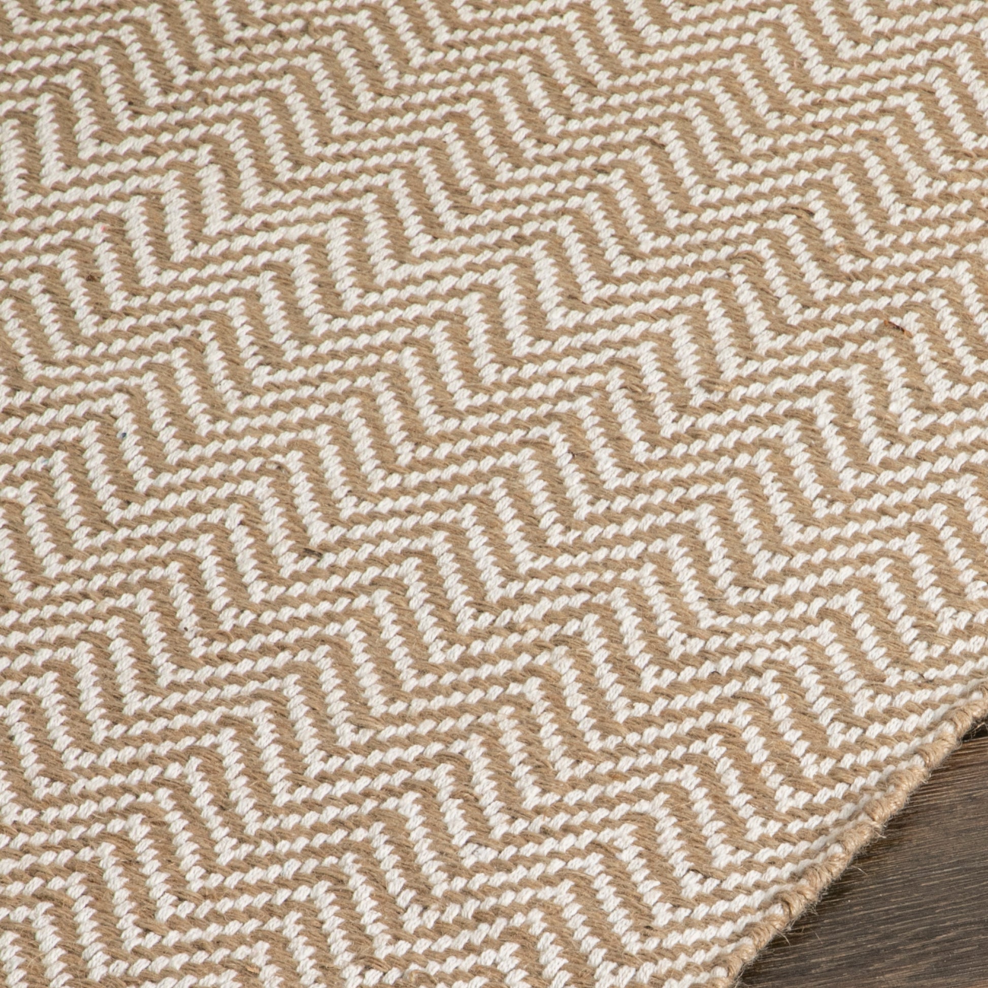 Zig Zag Jute & Cotton Rug 160 x 230cm Rugs CasaFenix