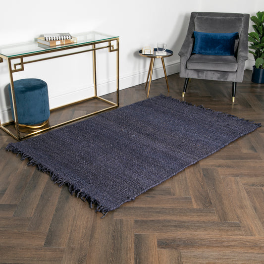 Chunky Navy Jute Rug 120 x 180cm Rugs CasaFenix