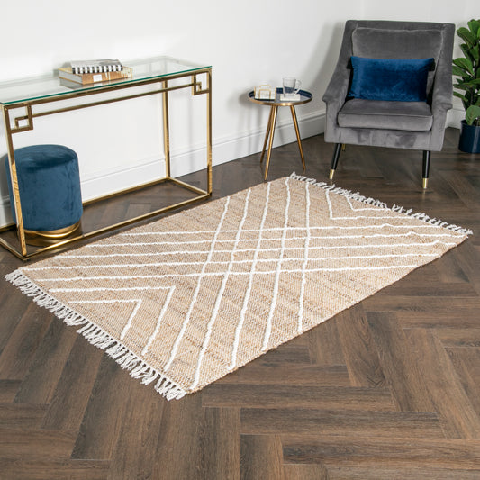 Cross Textured Jute Rug 160 x 230cm Rugs CasaFenix