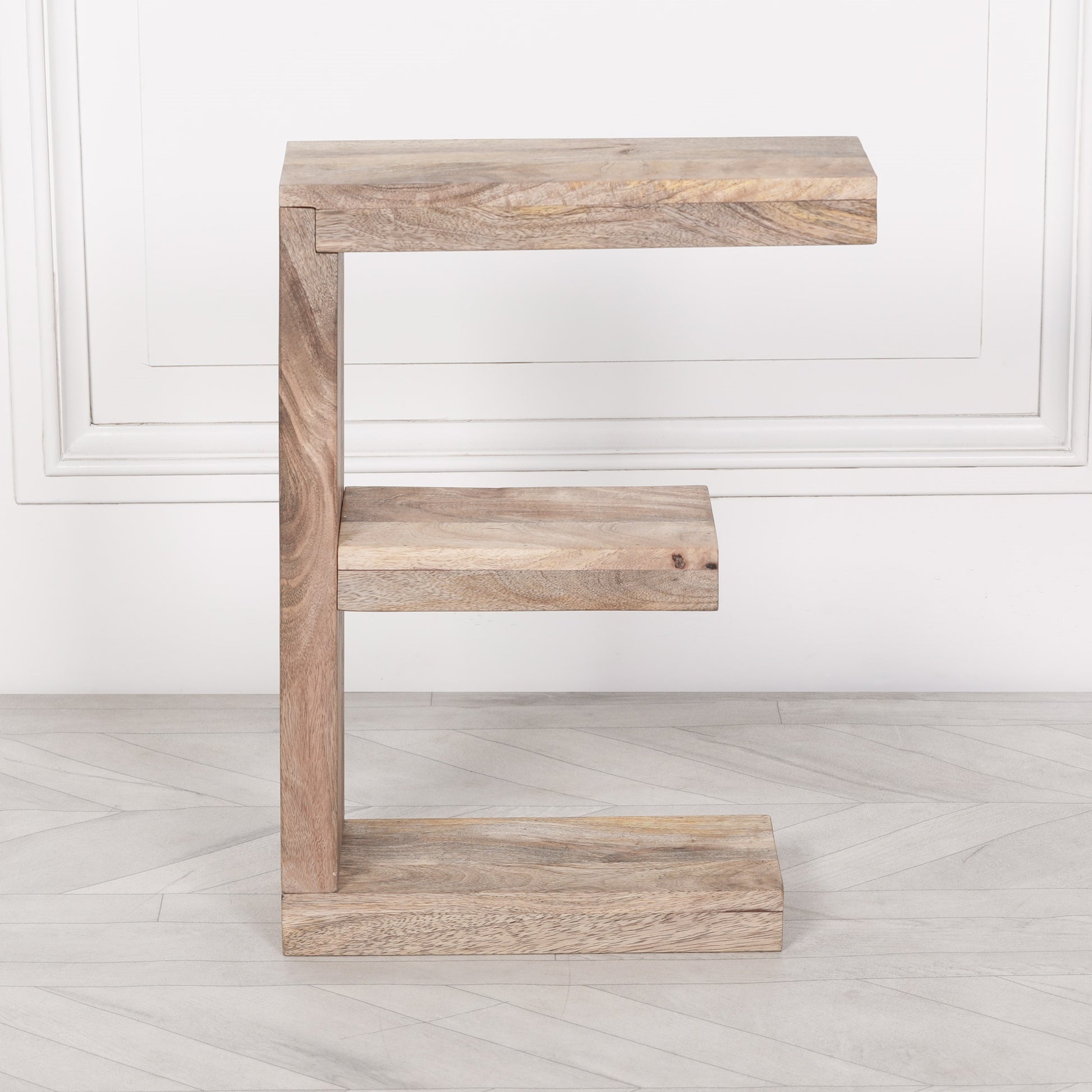 Wooden E Shelf Side Occasional Table Side Table CasaFenix