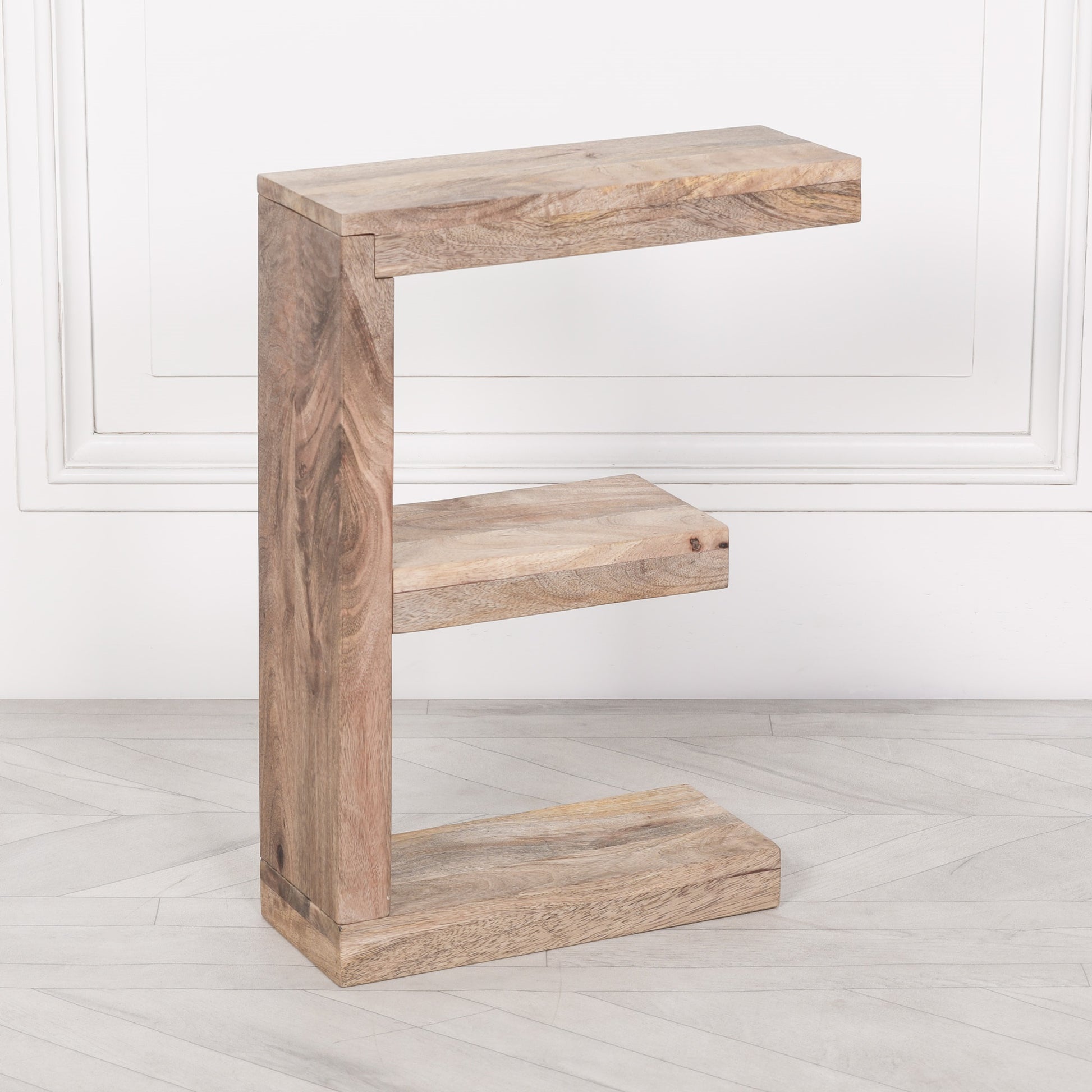 Wooden E Shelf Side Occasional Table Side Table CasaFenix