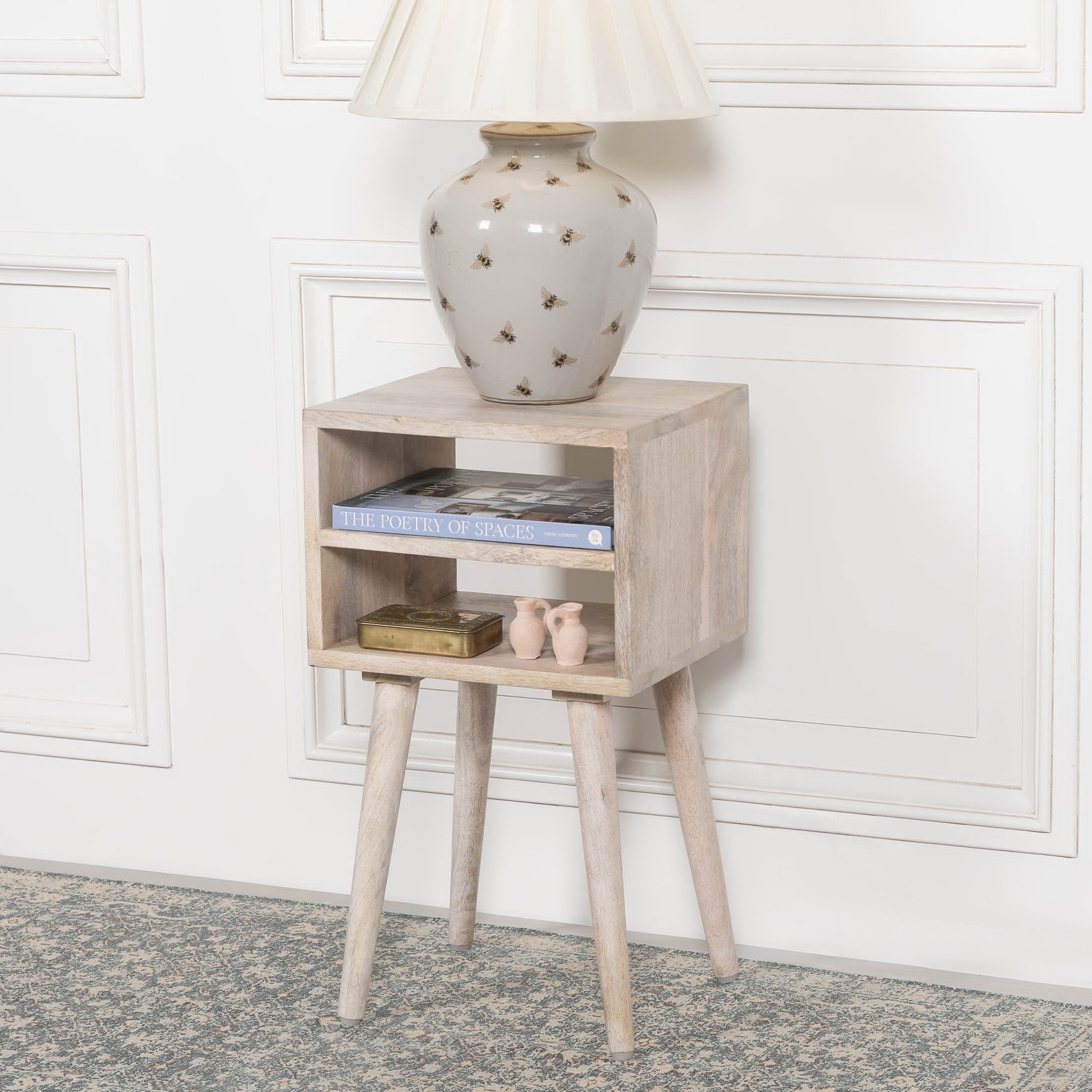 Blanchie Wooden Modern Bedside Table Side Table CasaFenix