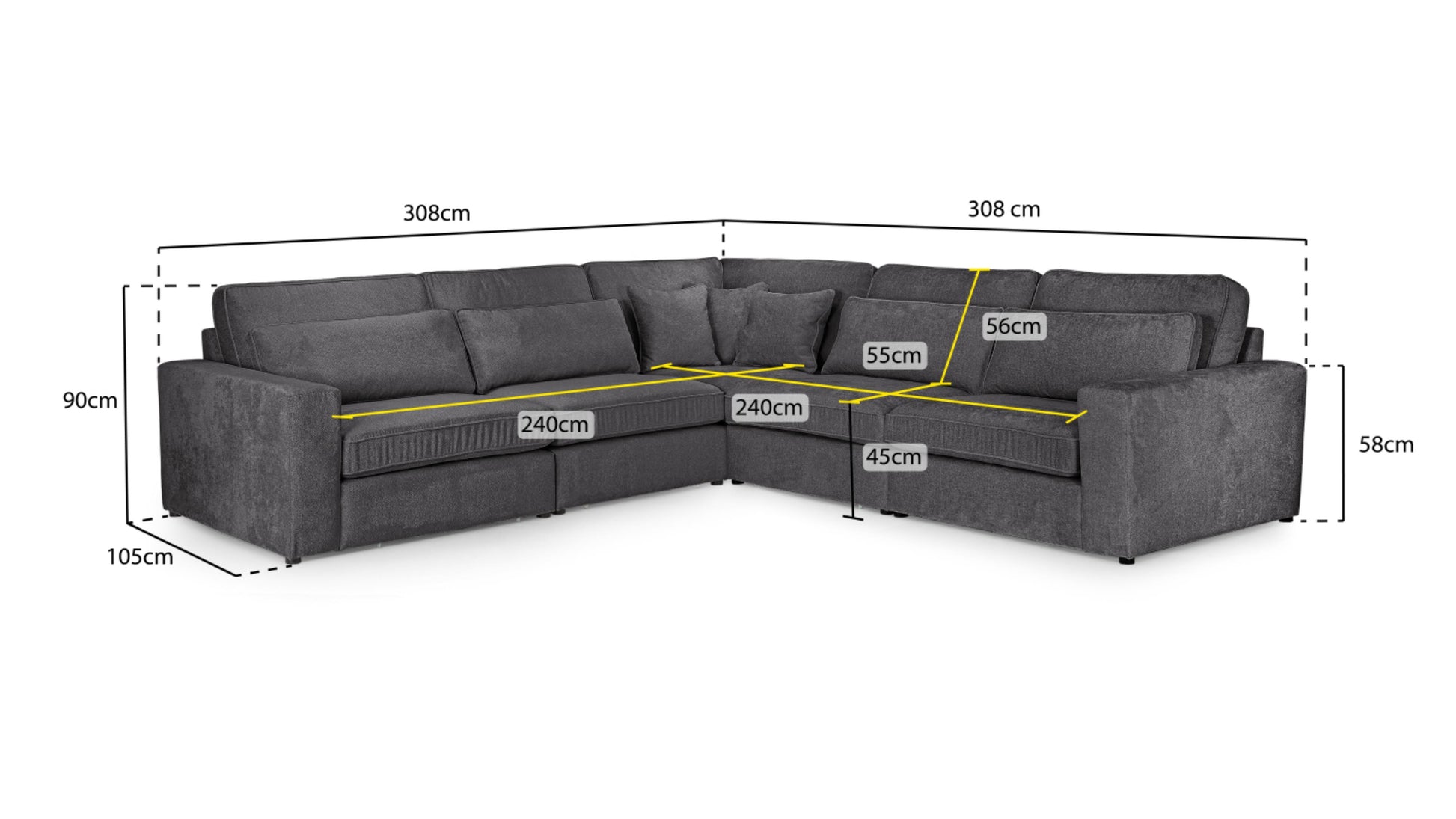 Kiana Corner Sofa in   (Copy) Sofa CasaFenix