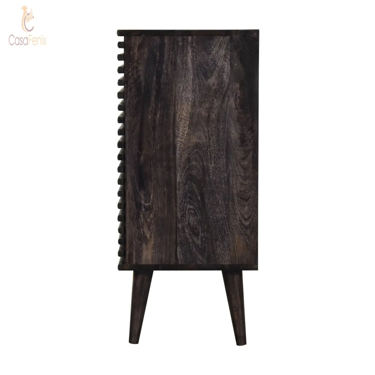 Kobe Cabinet Black Ash Finish over Solid Mango Wood Nordic Style - CasaFenix