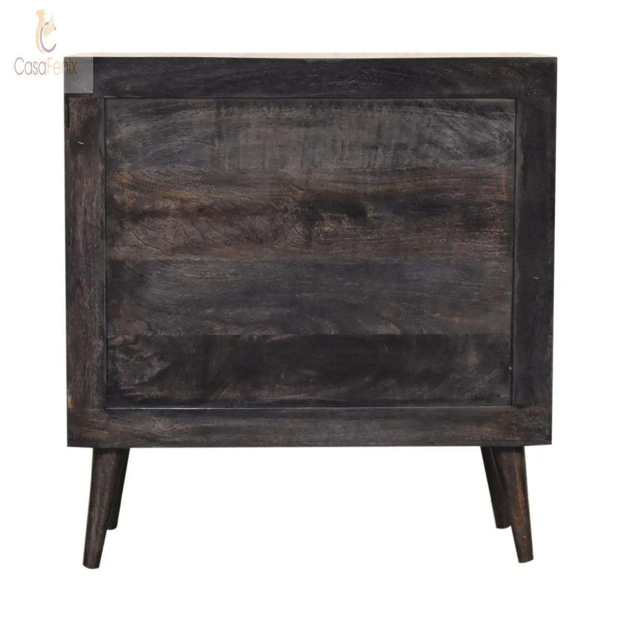 Kobe Cabinet Black Ash Finish over Solid Mango Wood Nordic Style - CasaFenix