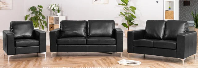 Small Commercial Grade Leather Sofa Available in black &  brown * - CasaFenix