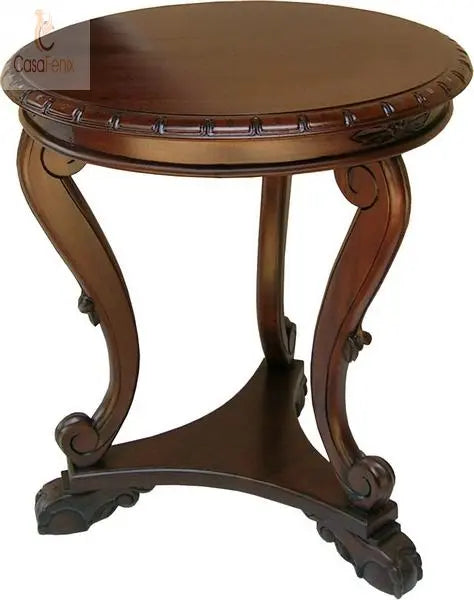 Regency Style Solid mahogany Round Side / Lamp Table - CasaFenix