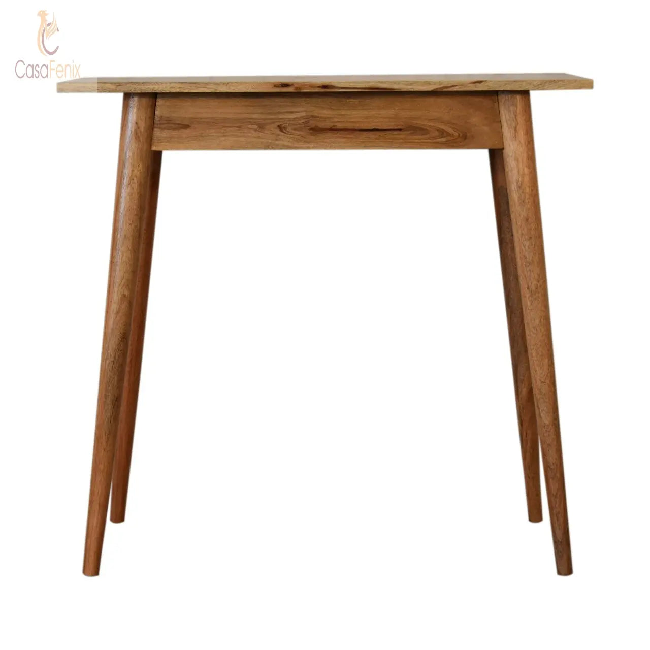 Mini Nordic Style Writing / Laptop  Desk Oak finish over Solid Mango Wood - CasaFenix