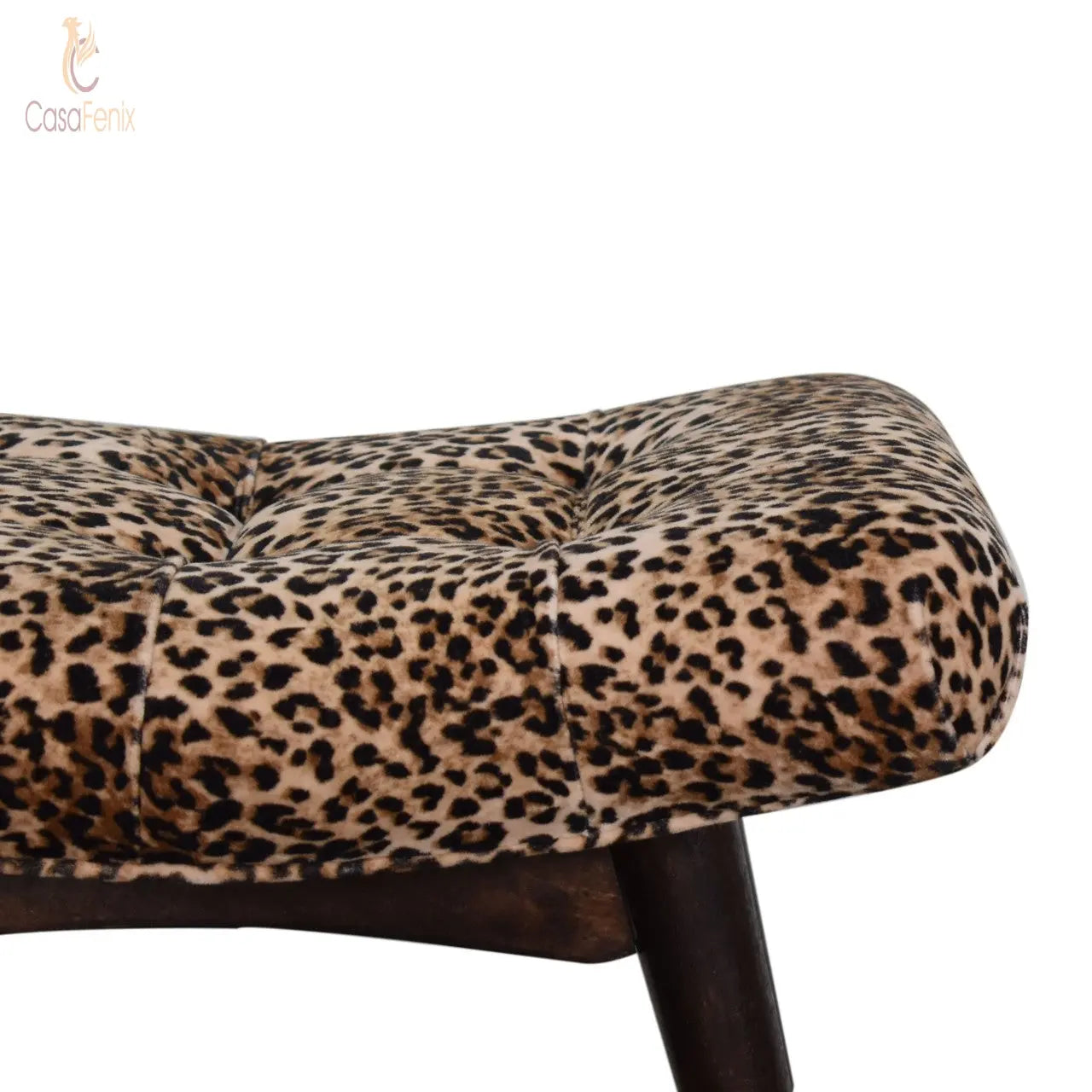 Leopard Print Curved Bench Nordic Style - CasaFenix