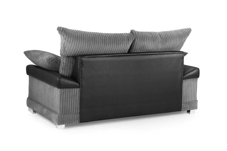 Logan Fabric Sofa in Black & Grey. Available in 1, 2, 3 Seat, a corner sofa, Footstool & Swivel Chair Sofa CasaFenix