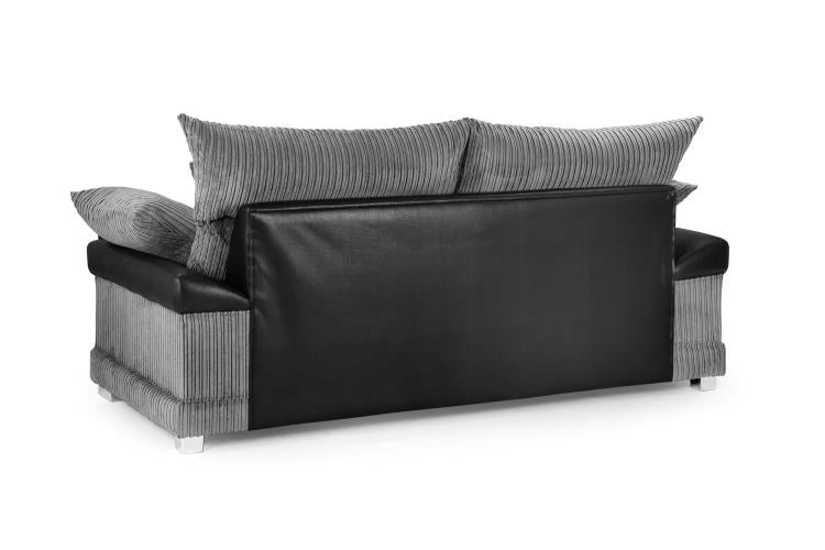 Logan Fabric Sofa in Black & Grey. Available in 1, 2, 3 Seat, a corner sofa, Footstool & Swivel Chair Sofa CasaFenix