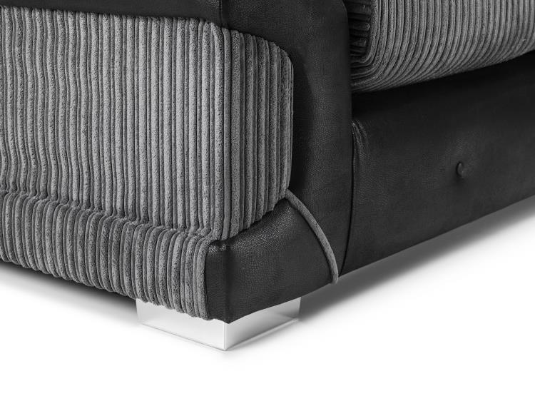 Logan Fabric Sofa in Black & Grey. Available in 1, 2, 3 Seat, a corner sofa, Footstool & Swivel Chair Sofa CasaFenix