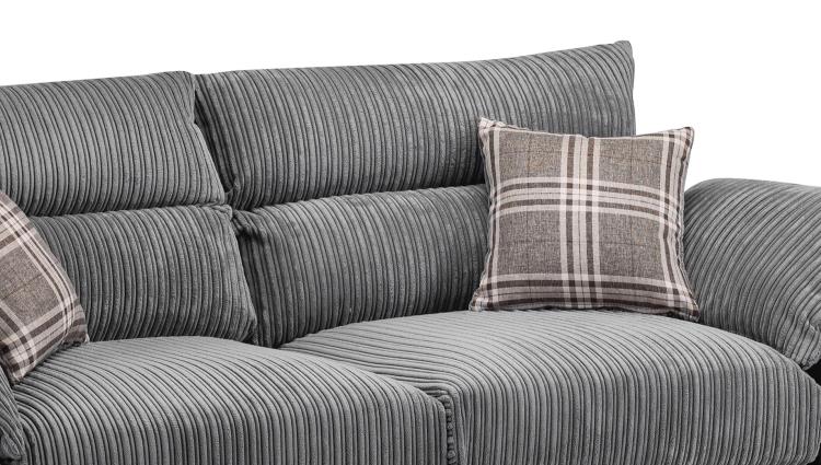 Logan Fabric Sofa in Black & Grey. Available in 1, 2, 3 Seat, a corner sofa, Footstool & Swivel Chair Sofa CasaFenix