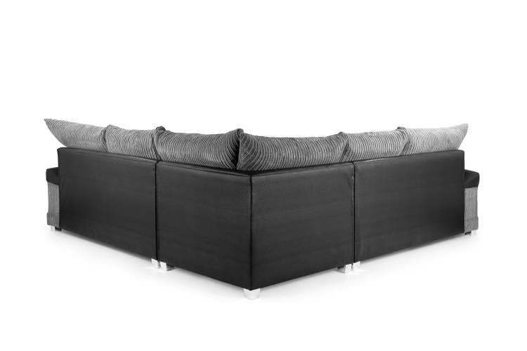 Logan Fabric Sofa in Black & Grey. Available in 1, 2, 3 Seat, a corner sofa, Footstool & Swivel Chair Sofa CasaFenix