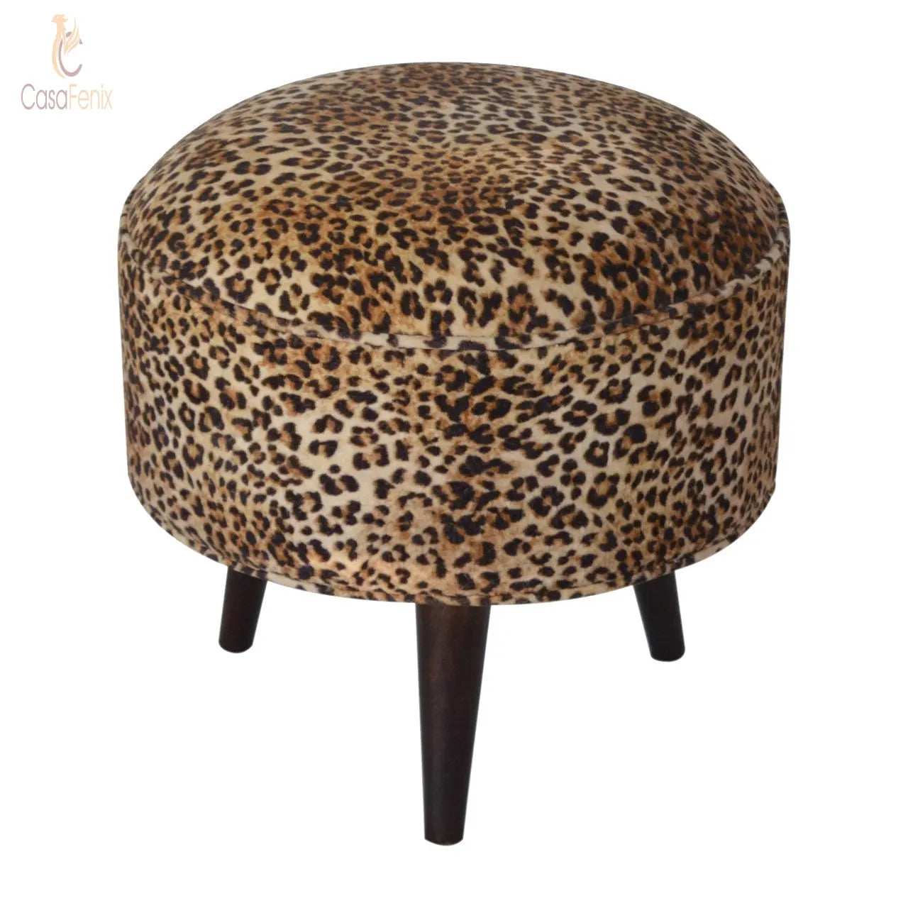 Luxurious Leopard Skin Print Nordic Style Footstool - CasaFenix