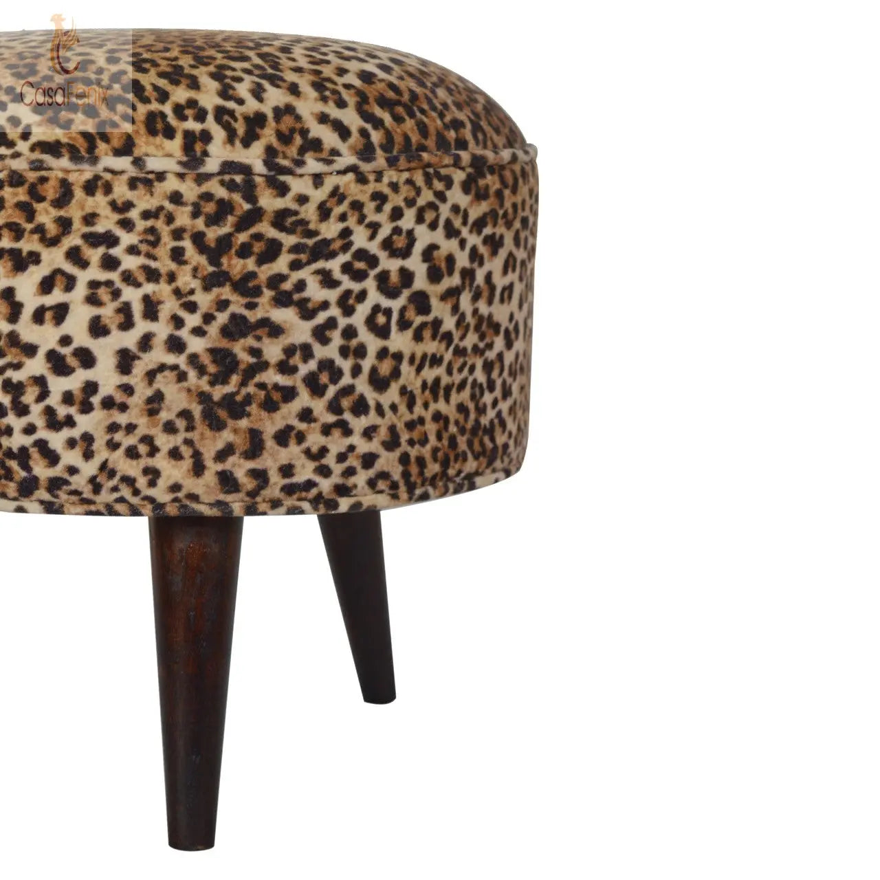 Luxurious Leopard Skin Print Nordic Style Footstool - CasaFenix