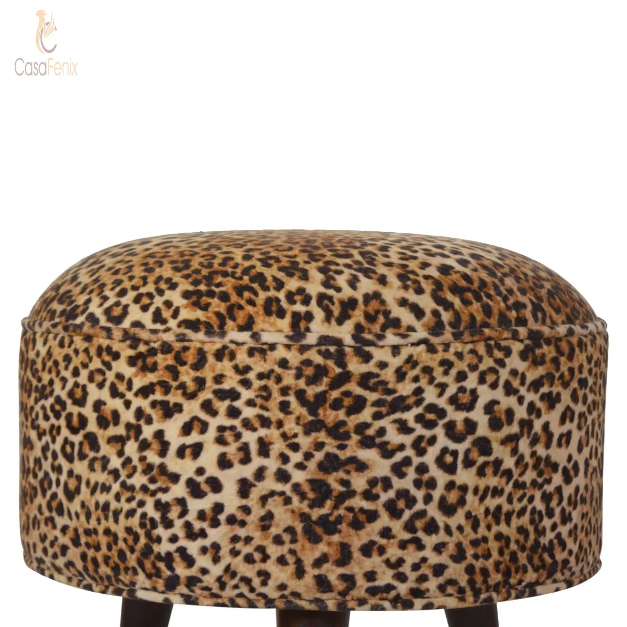 Luxurious Leopard Skin Print Nordic Style Footstool - CasaFenix