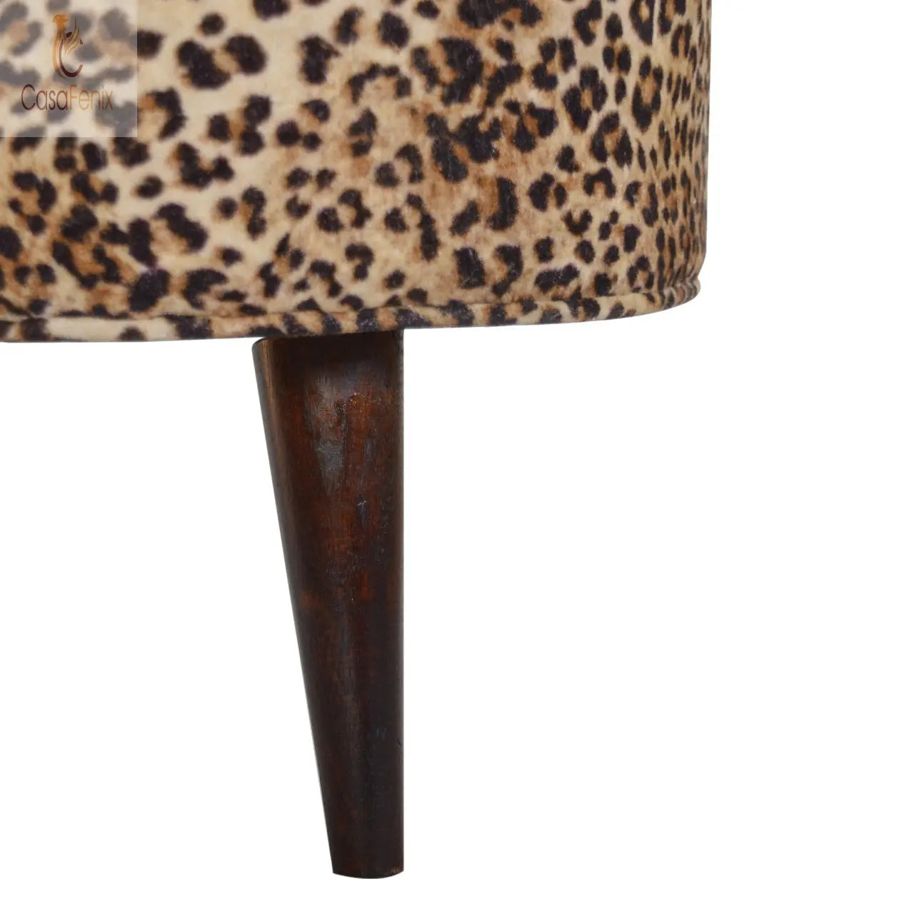 Luxurious Leopard Skin Print Nordic Style Footstool - CasaFenix