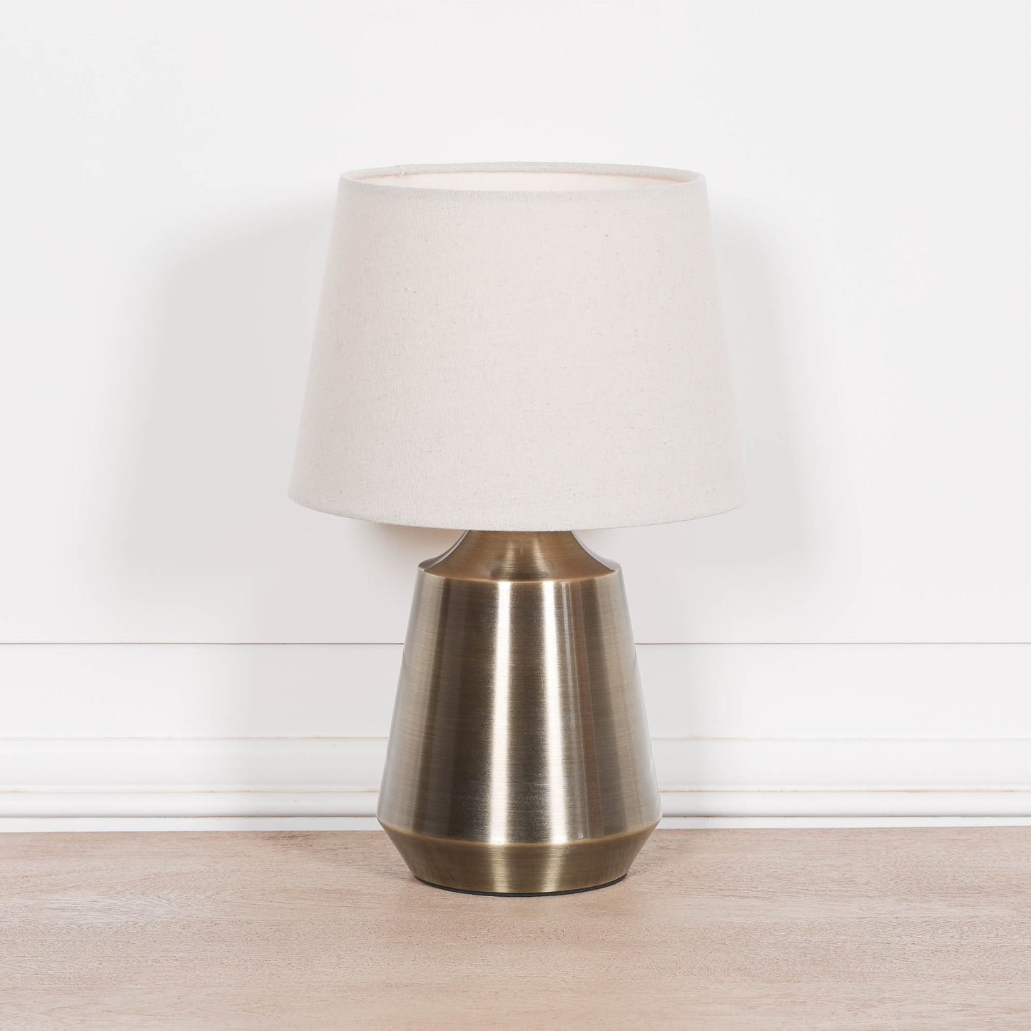 Satin Brass Metal 35cm Bedside Table Lamp with Shade Side Table CasaFenix