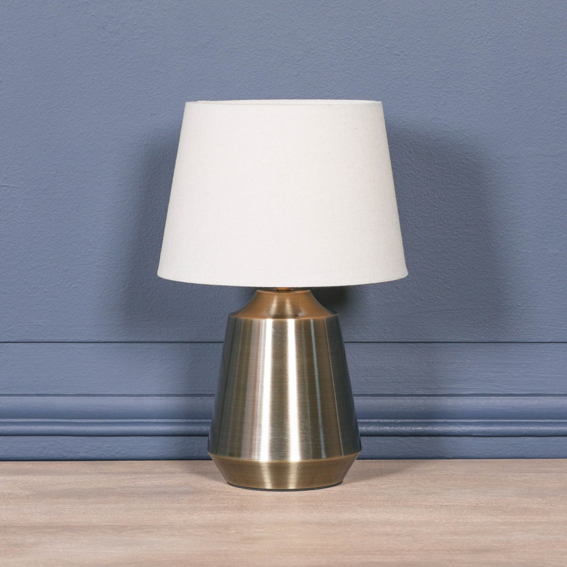 Satin Brass Metal 35cm Bedside Table Lamp with Shade Side Table CasaFenix