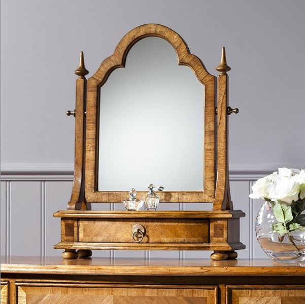 Inspire Walnut Bedroom Range Dressing Table Mirror with 1 Drawer Dressing table mirror CasaFenix