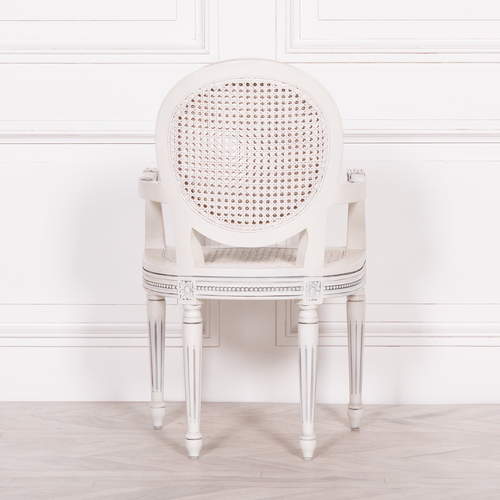 Off White Chateau Rattan Dining / Bedroom Arm Chair CasaFenix